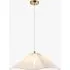 Alessia Grand Pendant Light - Brushed Aged Brass, Vintage White Fabric by Perch & Parrow, image 3