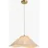 Alessia Pendant Light - Brushed Aged Brass, Vintage White Fabric by Perch & Parrow, image 3
