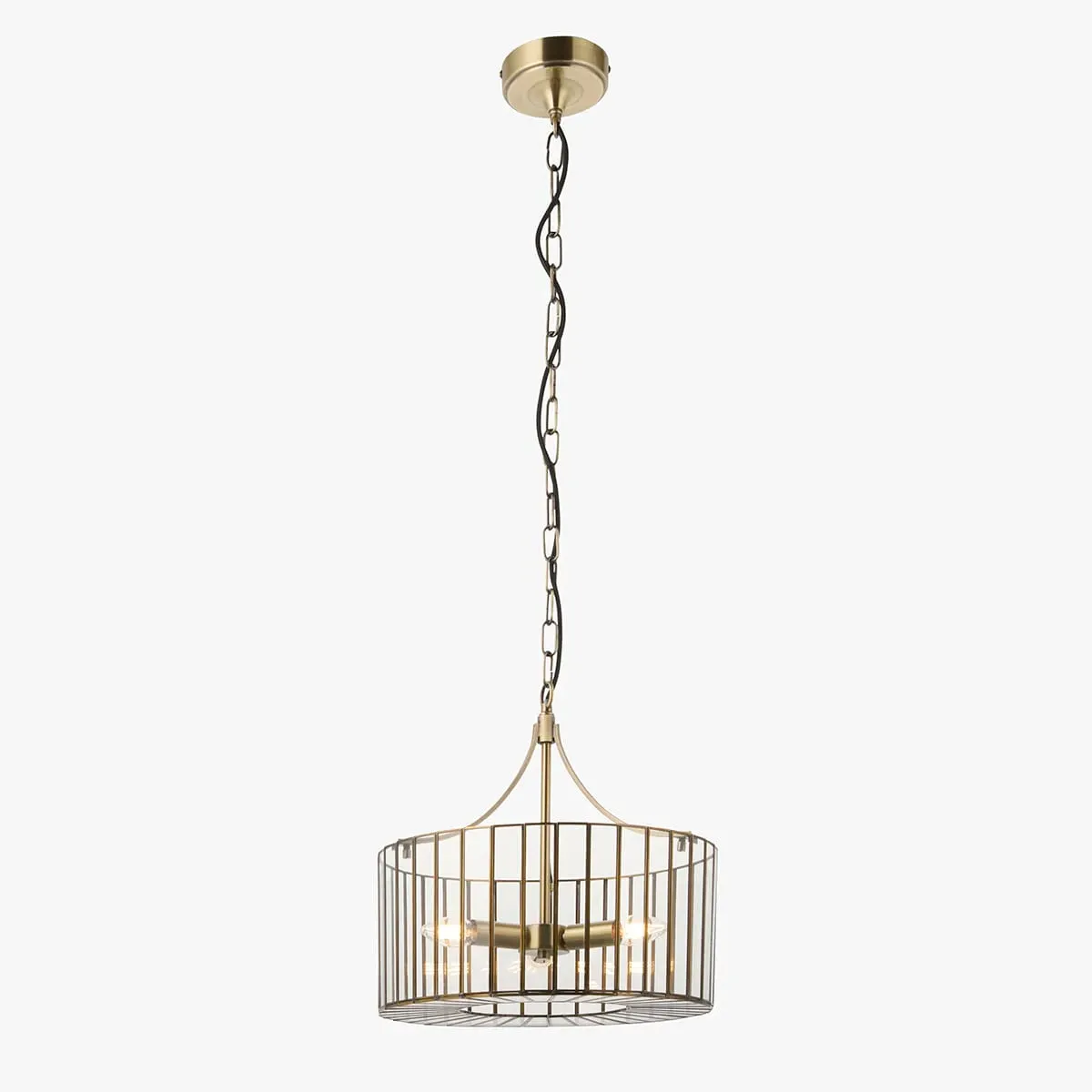 Aljezur 3-Light Pendant Light - Antique Brass, Clear Glass by Perch & Parrow
