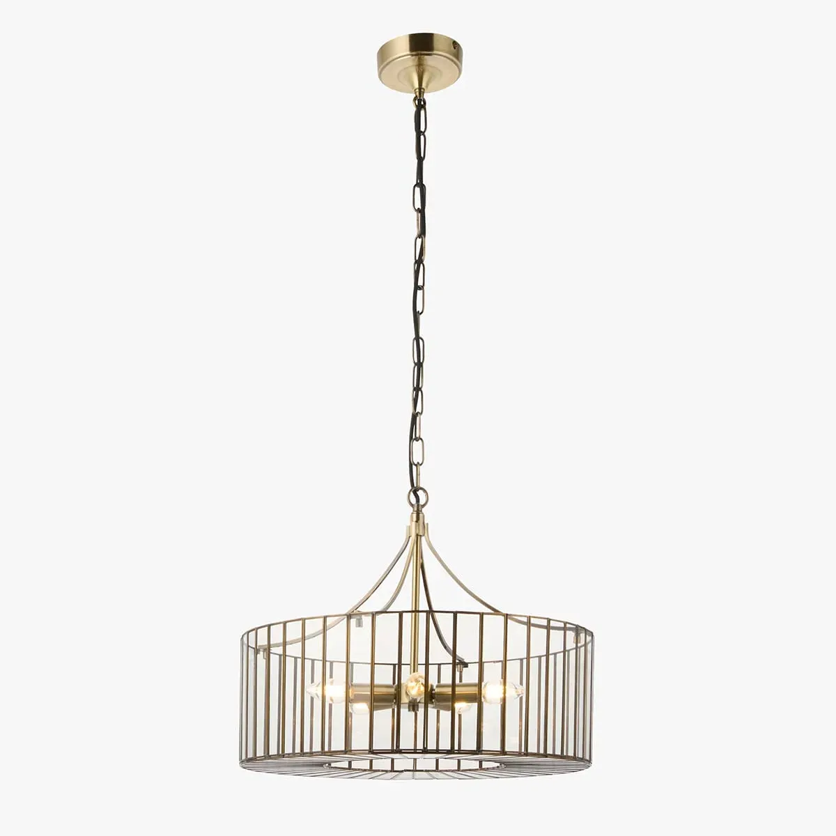Aljezur 5-Light Pendant Light - Antique Brass, Clear Glass by Perch & Parrow