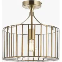 Aljezur Flush Ceiling Light - Antique Brass, Clear Glass by Perch & Parrow, alternate view