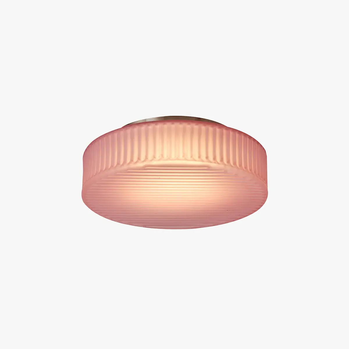 Alma Flush Light - Pink, Frosted Glass by Perch & Parrow
