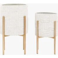 Alto Set of 2 Metal Planters - White alternate view