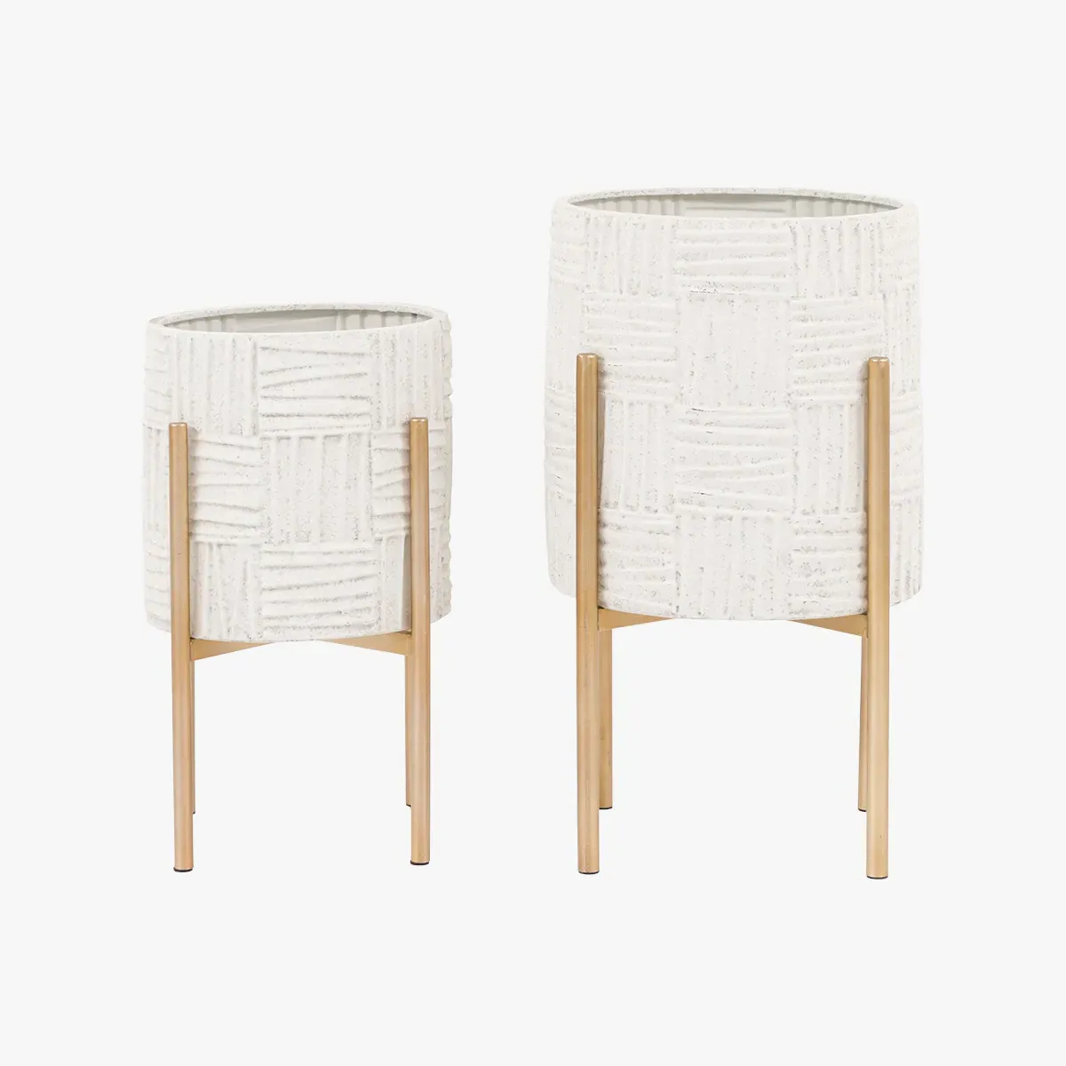 Alto Set of 2 Metal Planters - White product