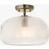 Anita Flush Ceiling Light - Antique Brass, Clear Ribbed Glass by Perch & Parrow, image 3