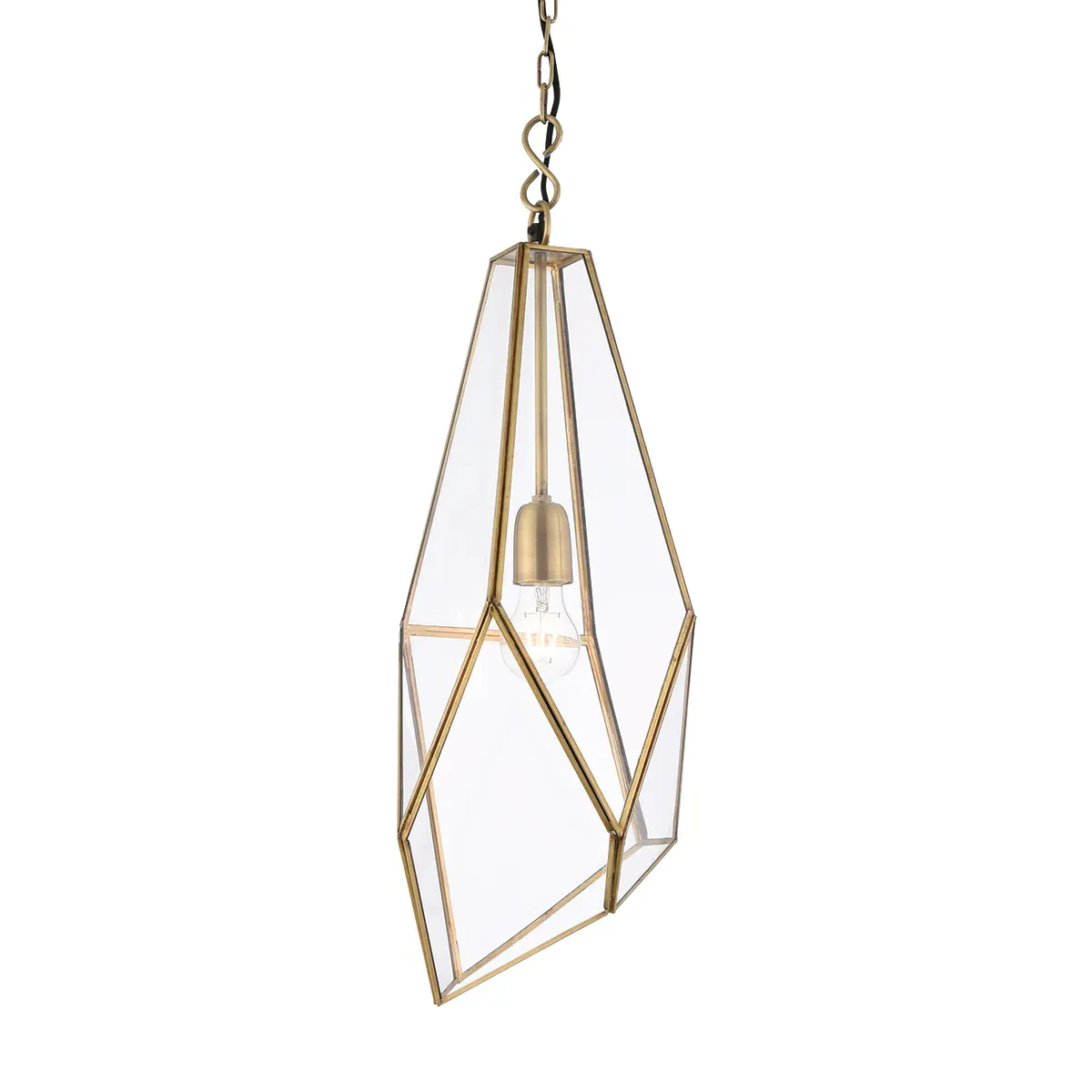 Aragon Clear Glass Pendant - Brass product