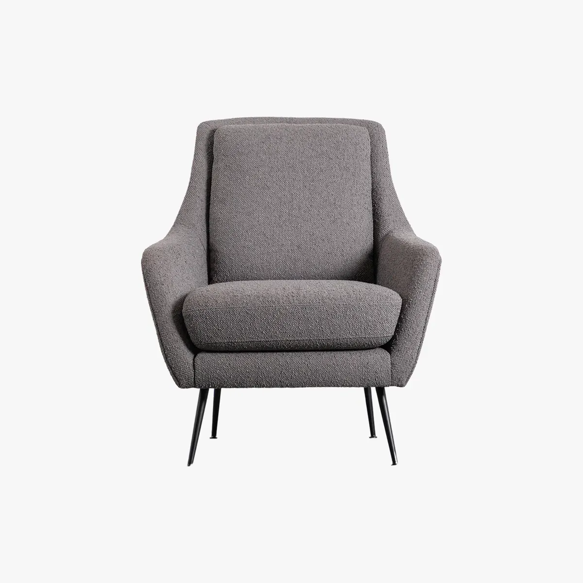 Armchair with High Back - Grey, Linen product