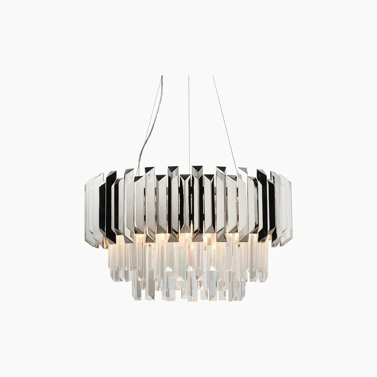 Art Deco Ceiling Pendant - Metallic, Crystal product