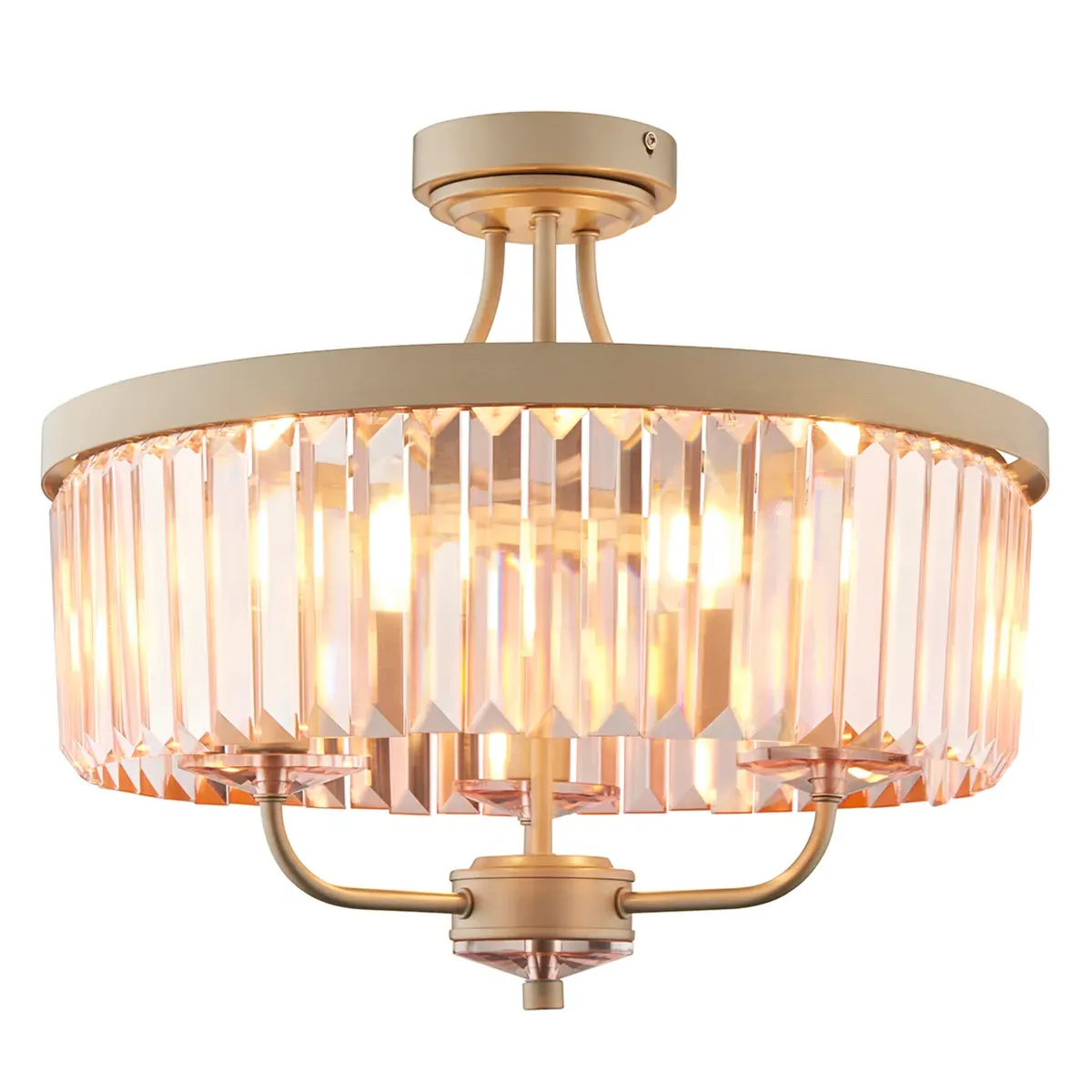 Aurora Princess Semi Flush Glass Light - Blush by Perch & Parrow