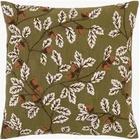 Autumnal Embroidered Acorn Cushion by Perch & Parrow, alternate view