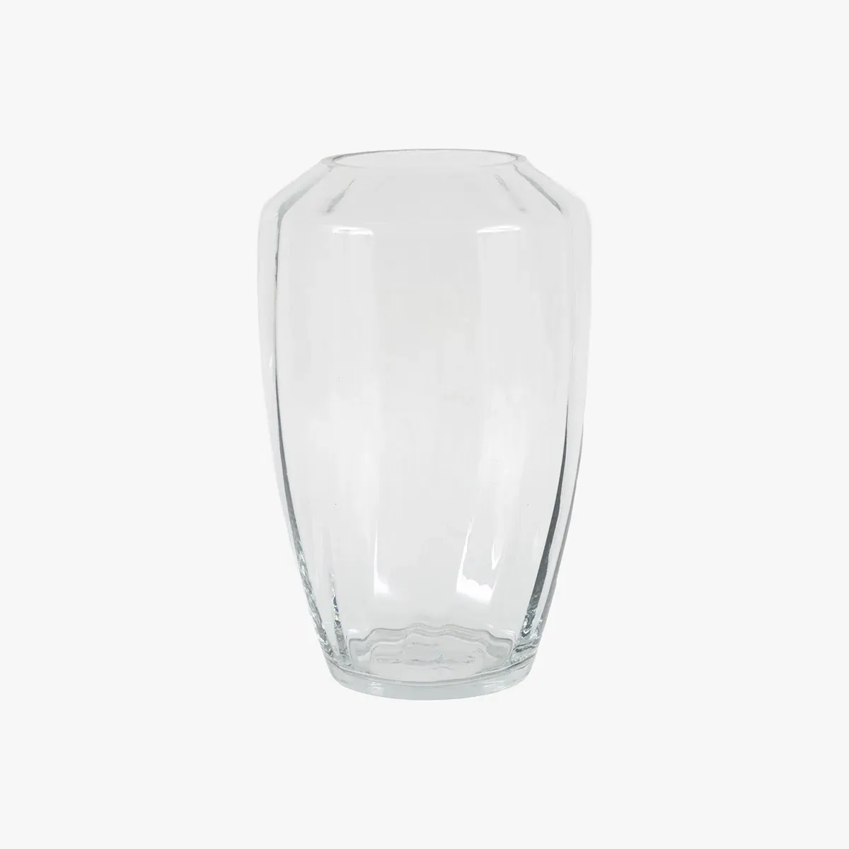 Avelie Ribbed Glass Vase - Clear by Perch & Parrow