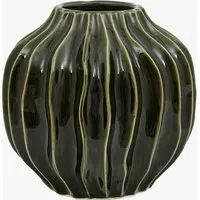 Bela Medium Ribbed Vase - Olive alternate view