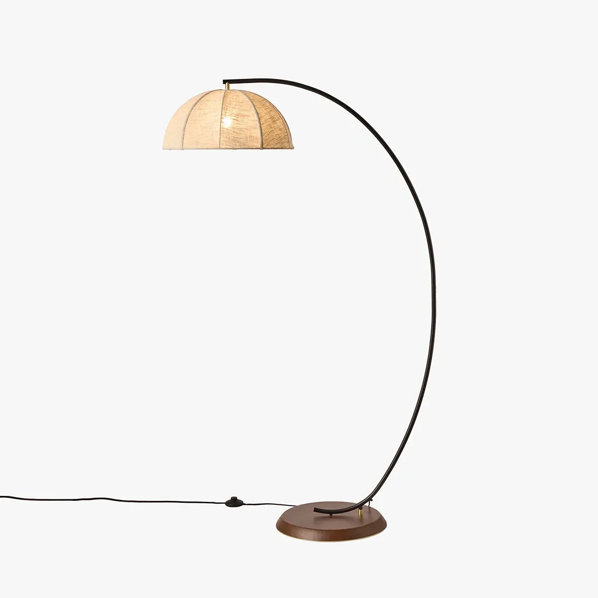 Benny Floor Lamp - Black, Linen by Perch & Parrow