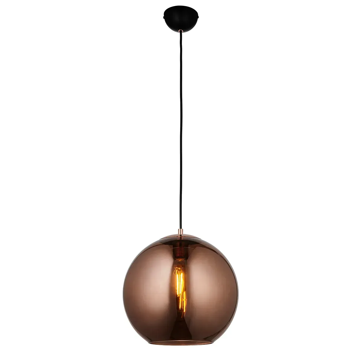 Boaz Mirrored Glass Pendant - Copper, Matt Black product