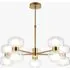 Bottega 10-Light Pendant Light - Clear Frosted Glass, Warm Brass by Perch & Parrow, image 3