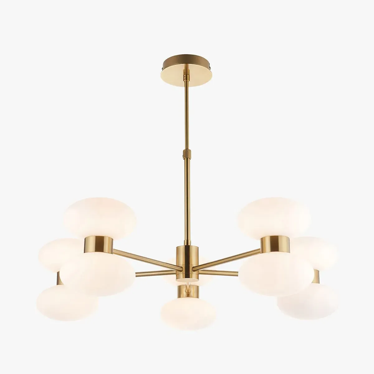 Bottega 10-Light Pendant Light - Opal Glass, Warm Brass by Perch & Parrow