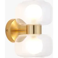 Bottega 2-Light Wall Light - Warm Brass, Clear/Frosted Glass by Perch & Parrow, image 2