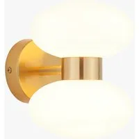 Bottega 2-Light Wall Light - Warm Brass, Opal Glass by Perch & Parrow, image 2