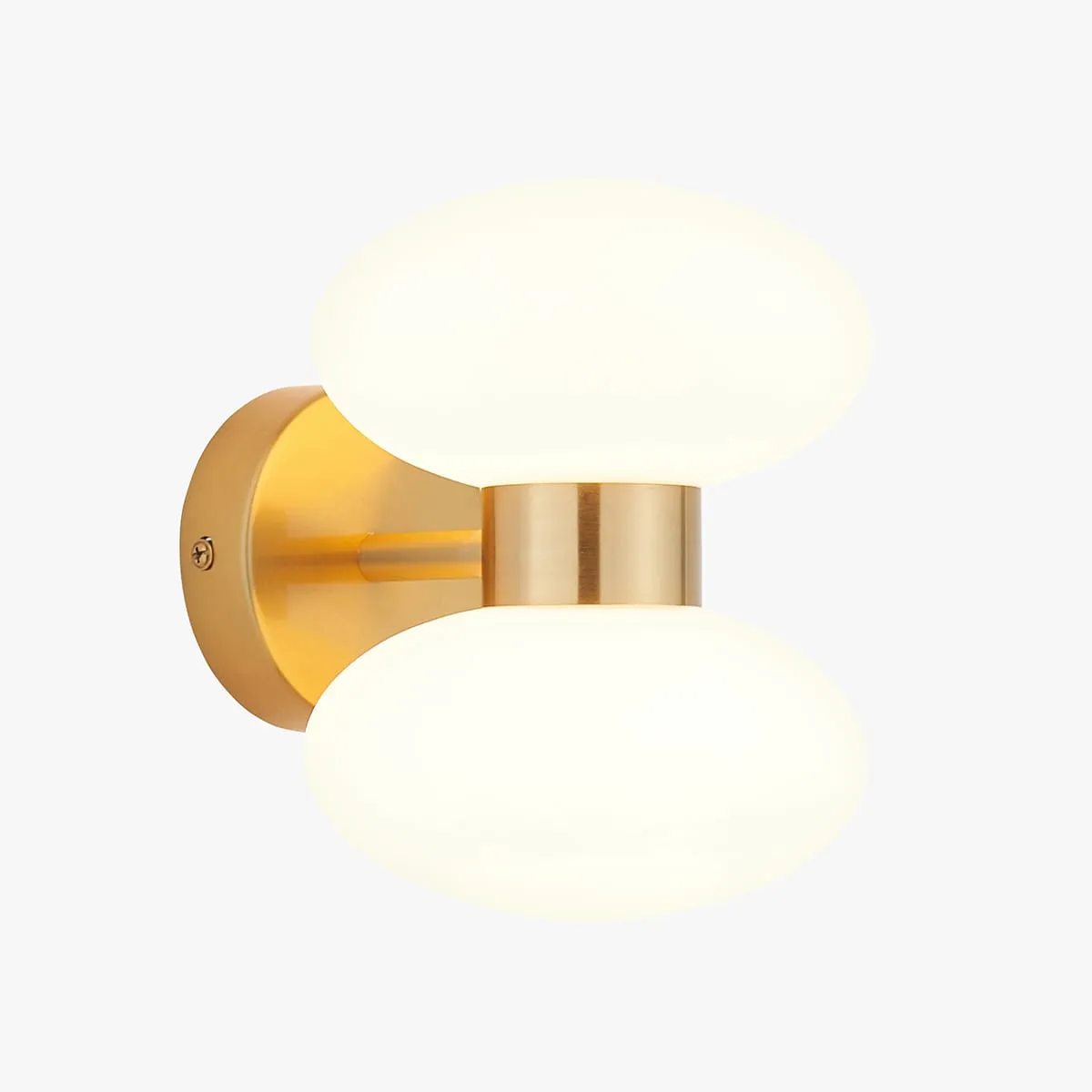 Bottega 2-Light Wall Light - Warm Brass, Opal Glass by Perch & Parrow