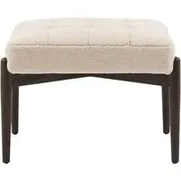 Brad Footstool - Cream, Faux Sheepskin alternate view