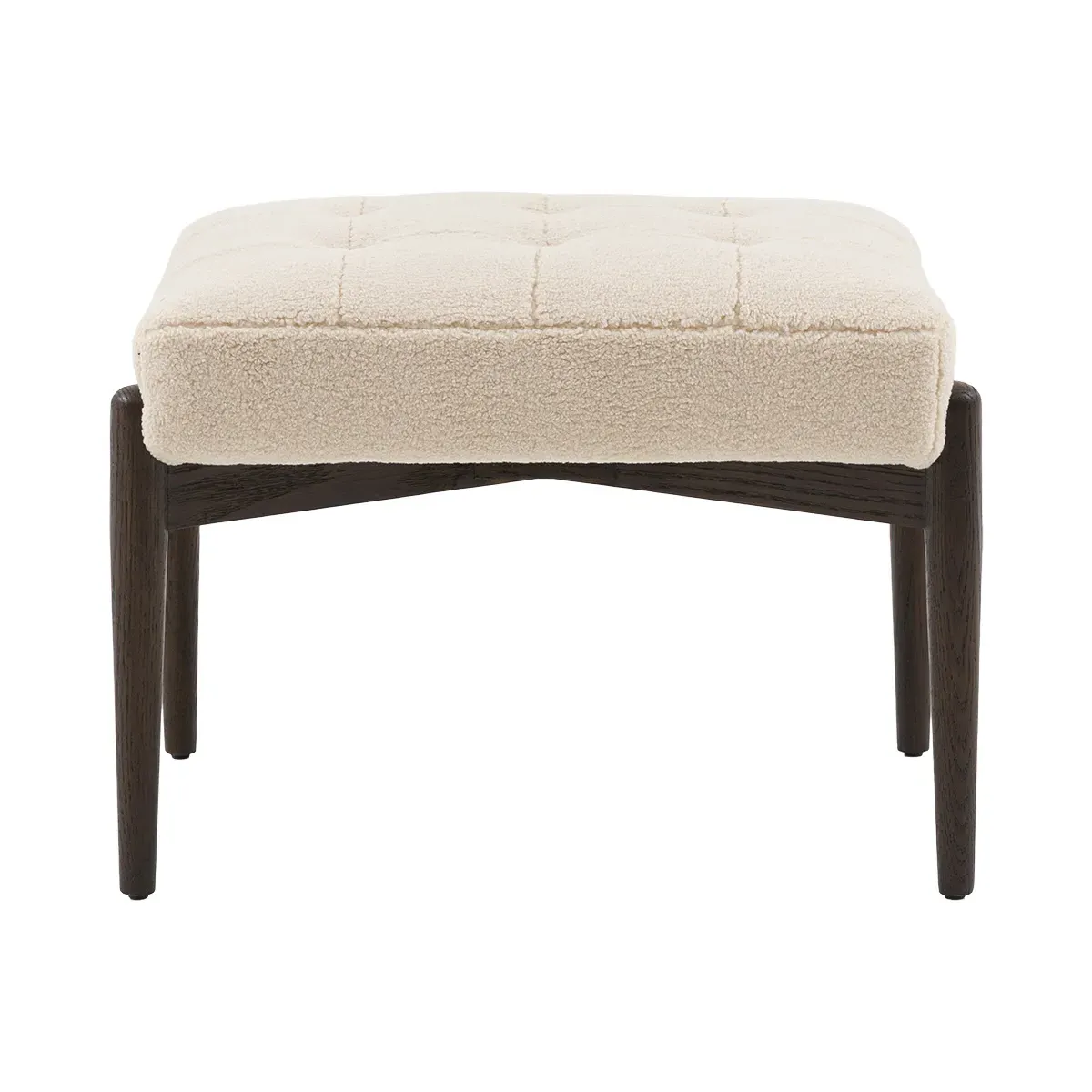 Brad Footstool - Cream, Faux Sheepskin product