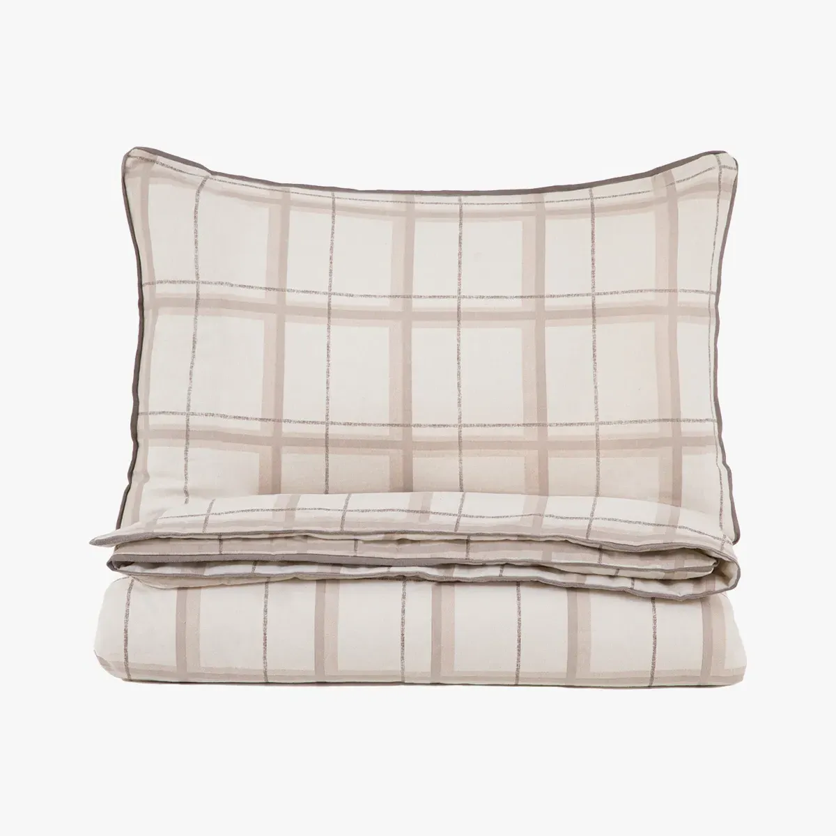 Bramble Check King Size Duvet Set - Brushed Cotton by Perch & Parrow