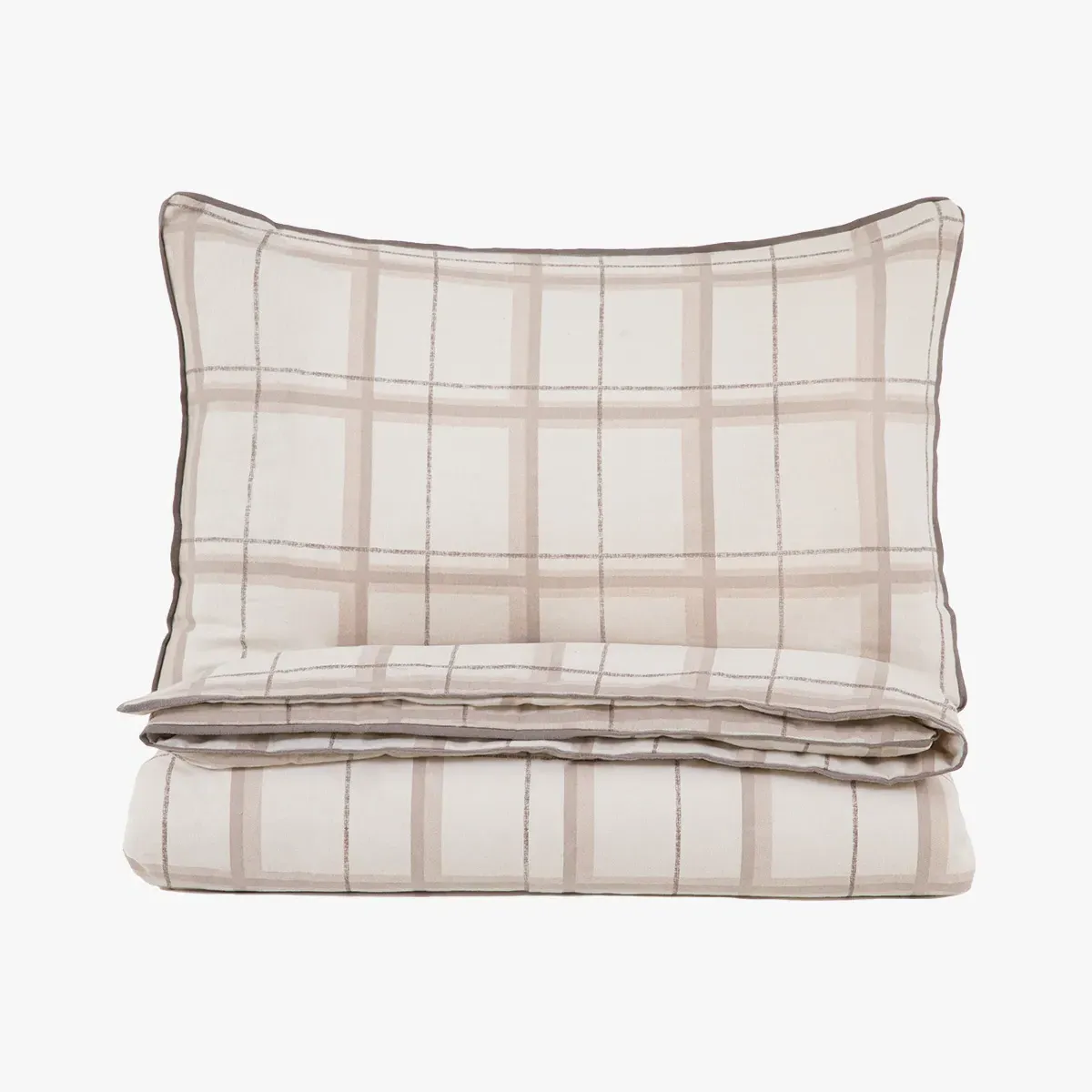 Bramble Check Single Duvet Set - Brushed Cotton by Perch & Parrow