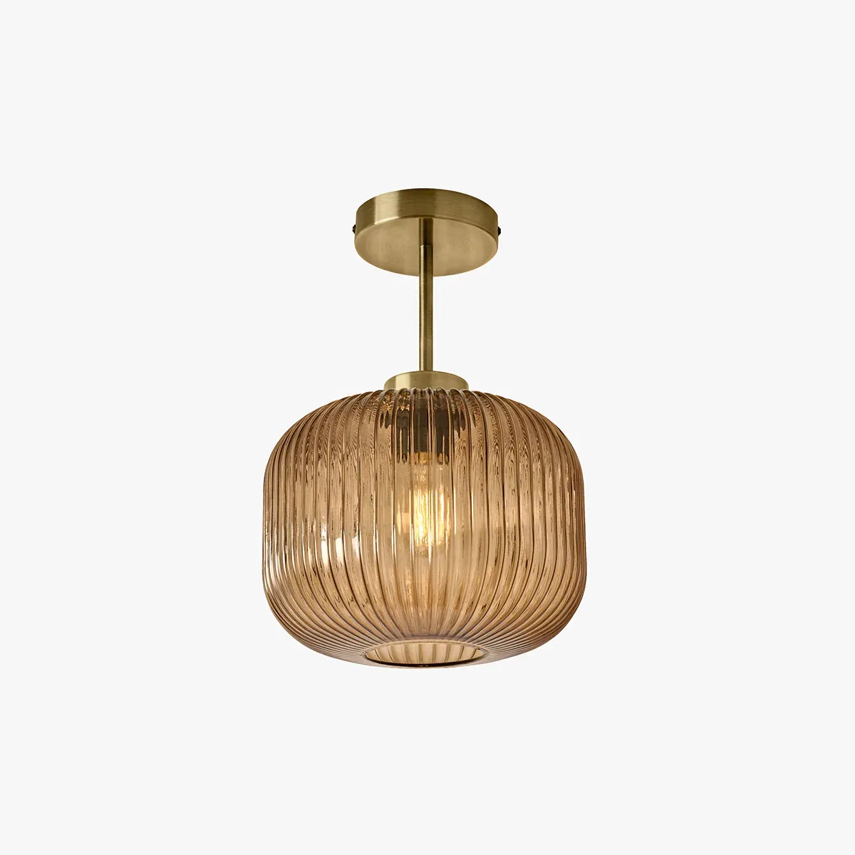 Briz Ceiling Flush Fitting Light - Amber, Glass by Perch & Parrow