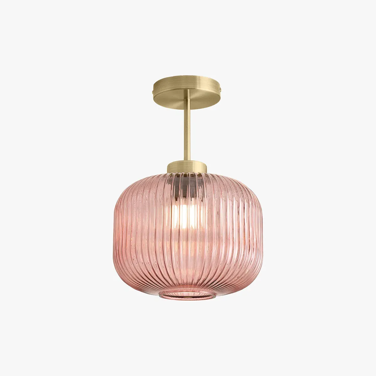 Briz Ceiling Flush Fitting Light - Pink, Glass by Perch & Parrow