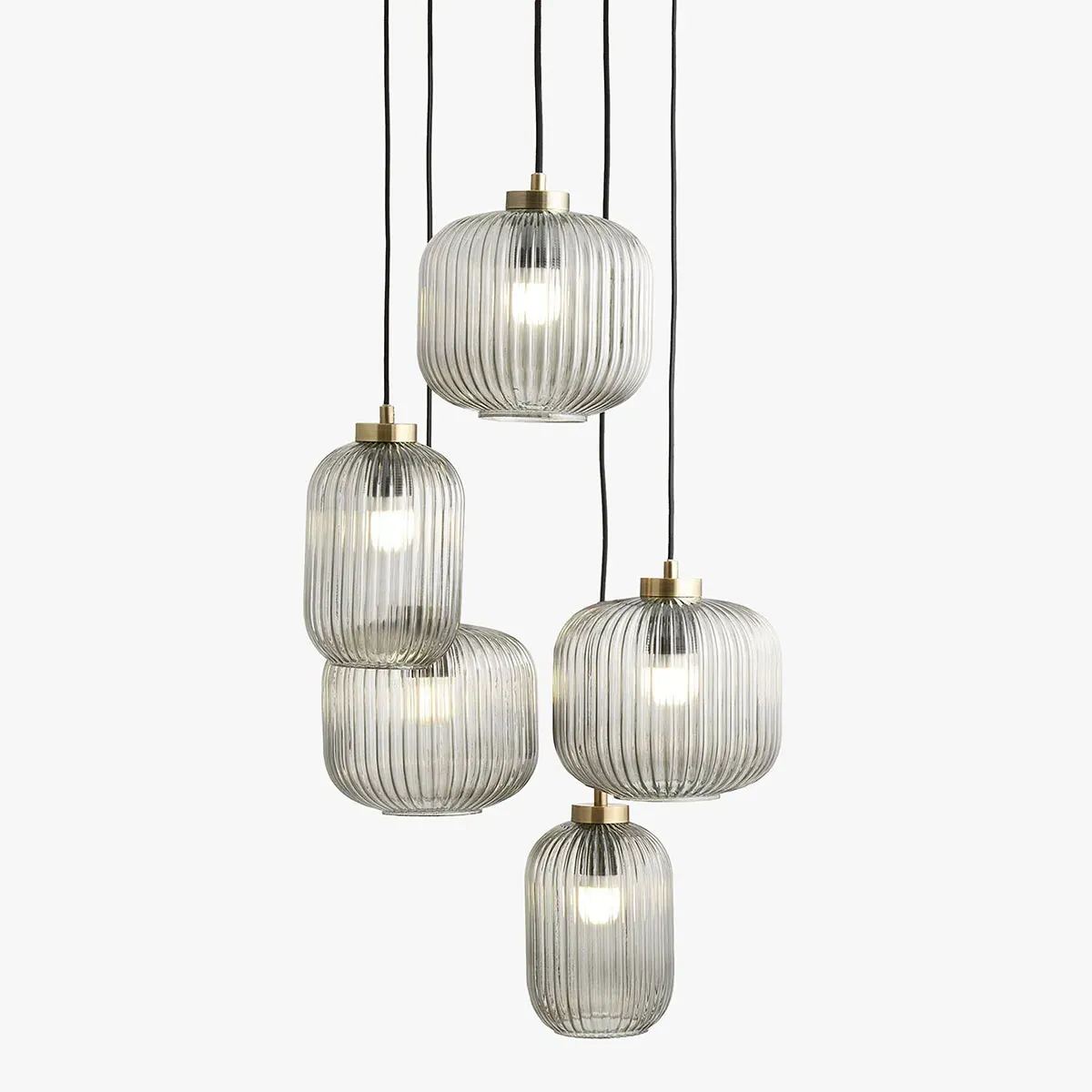 Briz Cluster Ceiling Light - Grey, Glass by Perch & Parrow