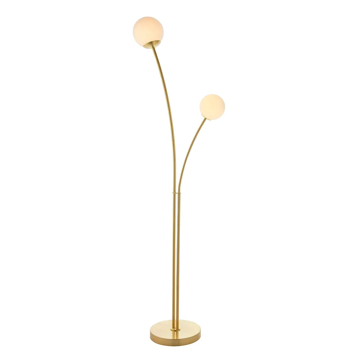 Bud Opal Glass 2-Light Floor Lamp - Brass product