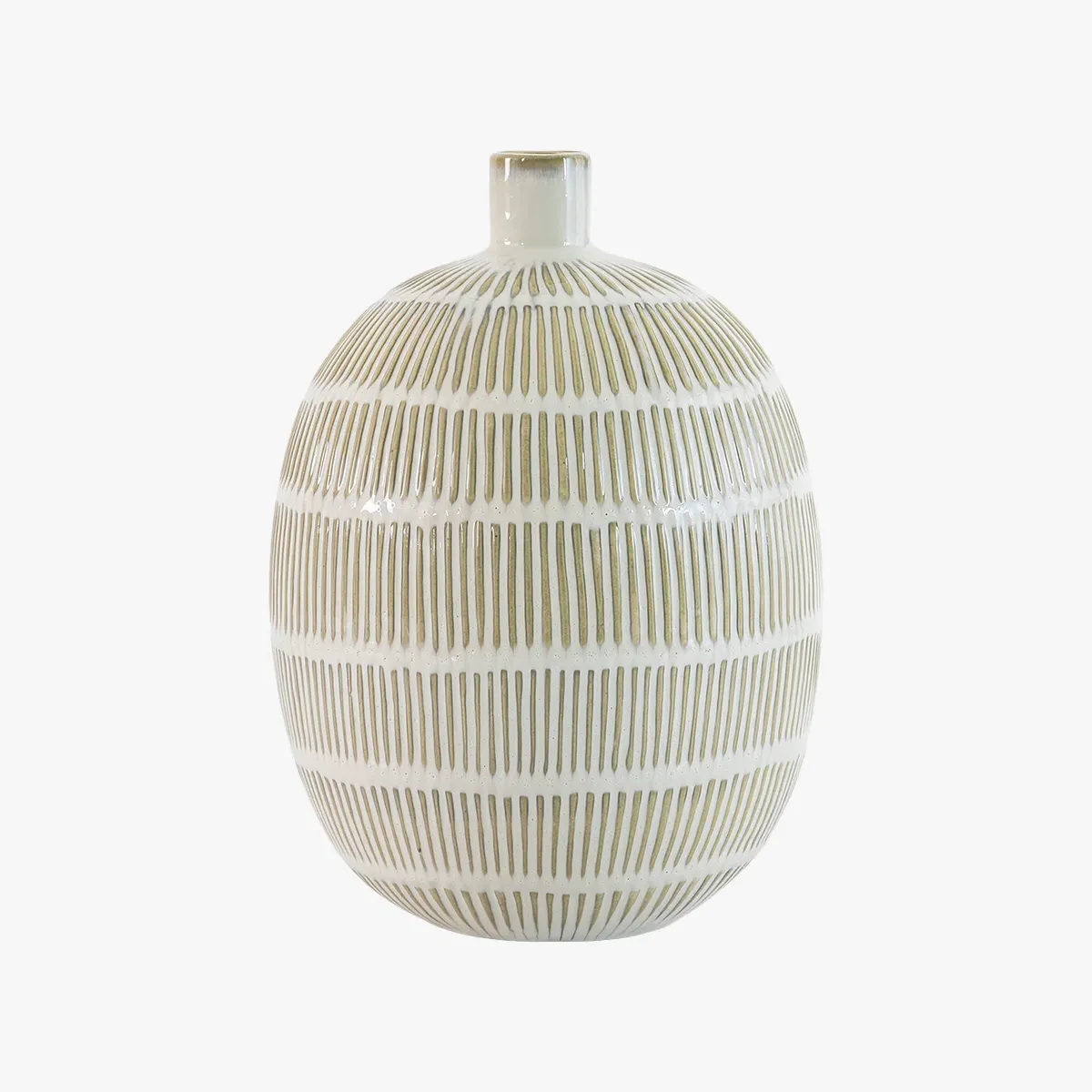 Bushel Round Ceramic Vase - Glazed Textured product