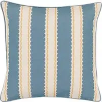 Cayo Stripe Cushion - Blue, Ochre alternate view