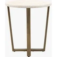 Celestia Side Table - Faux Marble, Bronze Metal alternate view