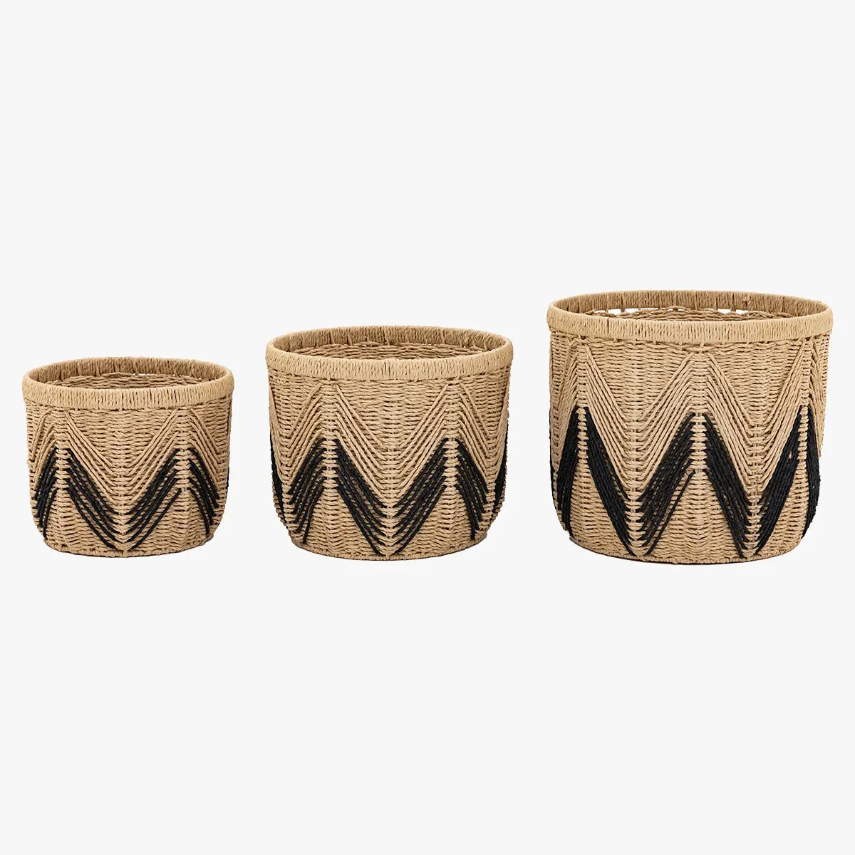 Cesta Set of 3 Baskets - Black, Natural product