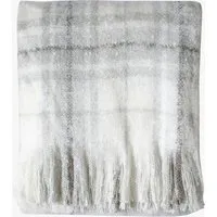 Checkered Throw - Grey, Mohair alternate view