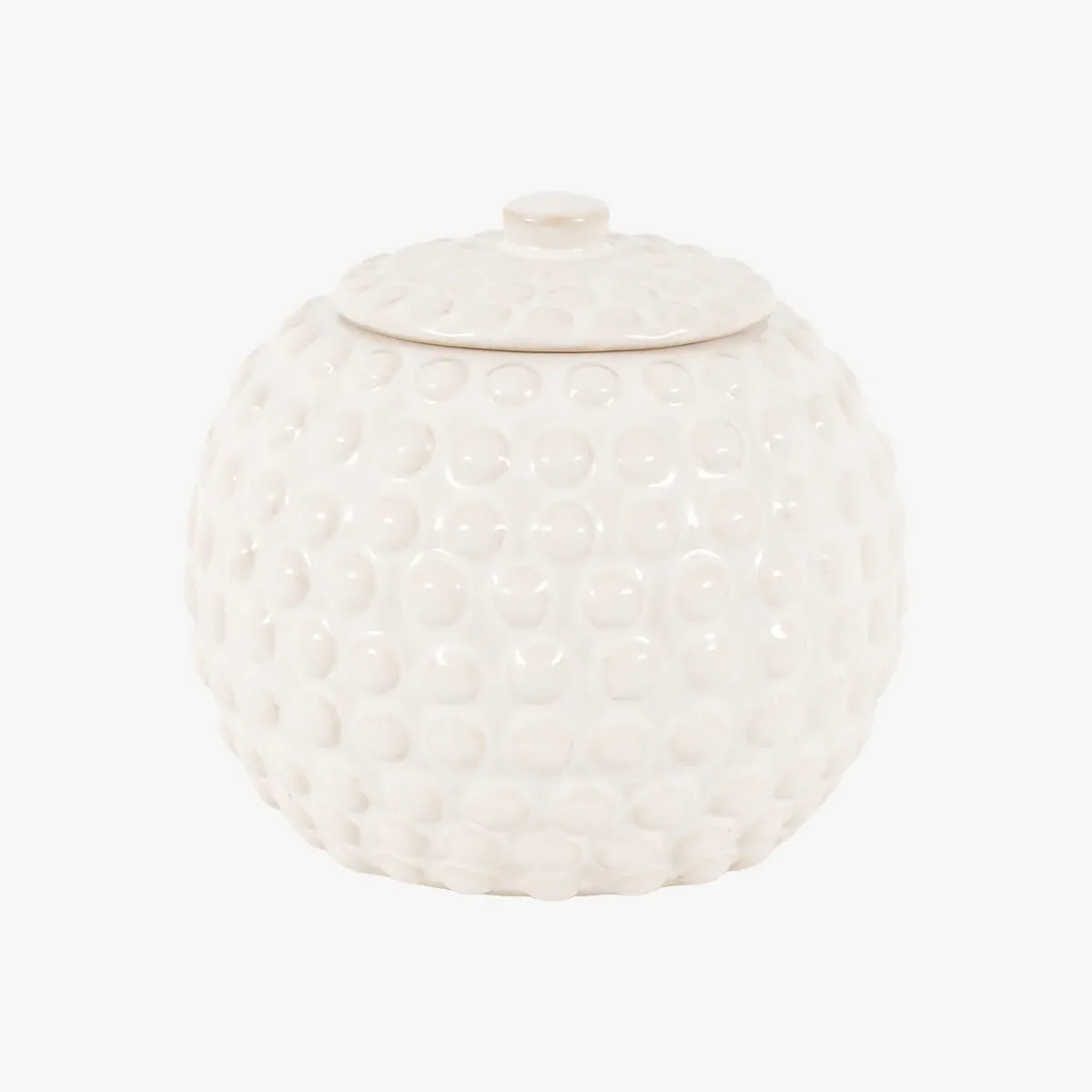 Cinzia Small Beaded Trinket Jar - White product