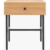 Citi Bedside Table - Oak, Black alternate view