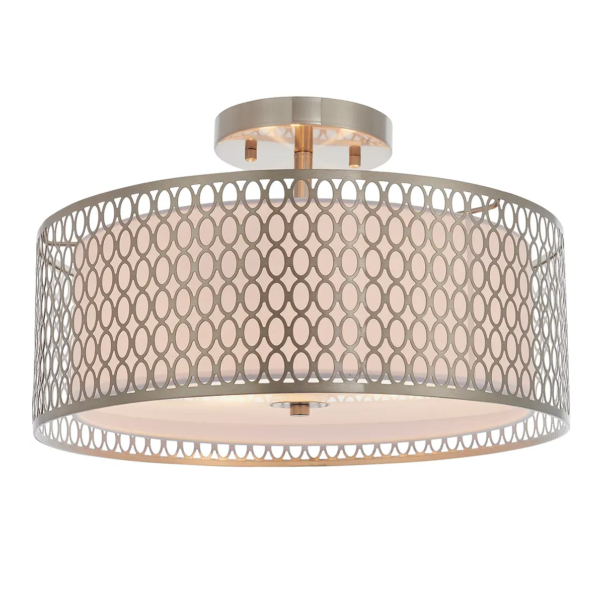 Colby Three Light Flush Light - Nickel, Frosted Glass product