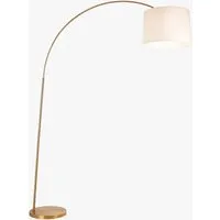 Comino XL Arc Floor Lamp - Warm Brass, Natural Fabric by Perch & Parrow, alternate view