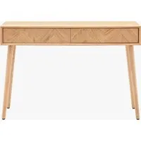 Console Table with Two Drawers - Beige, Oak alternate view