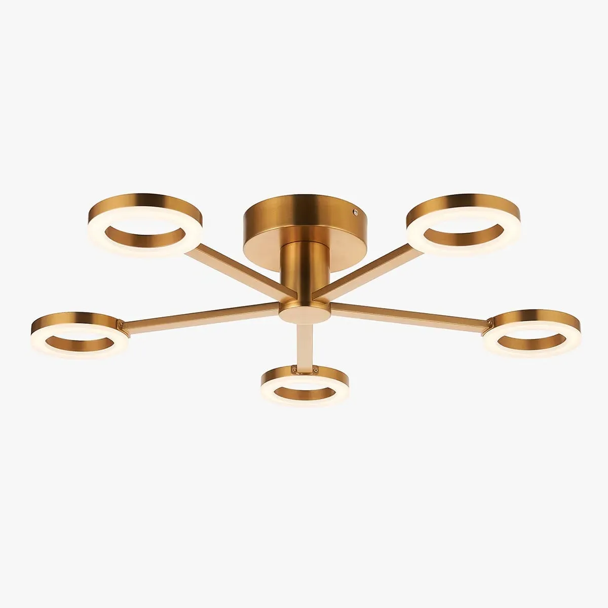 Crest Semi Flush Ceiling Light - Warm Brass by Perch & Parrow