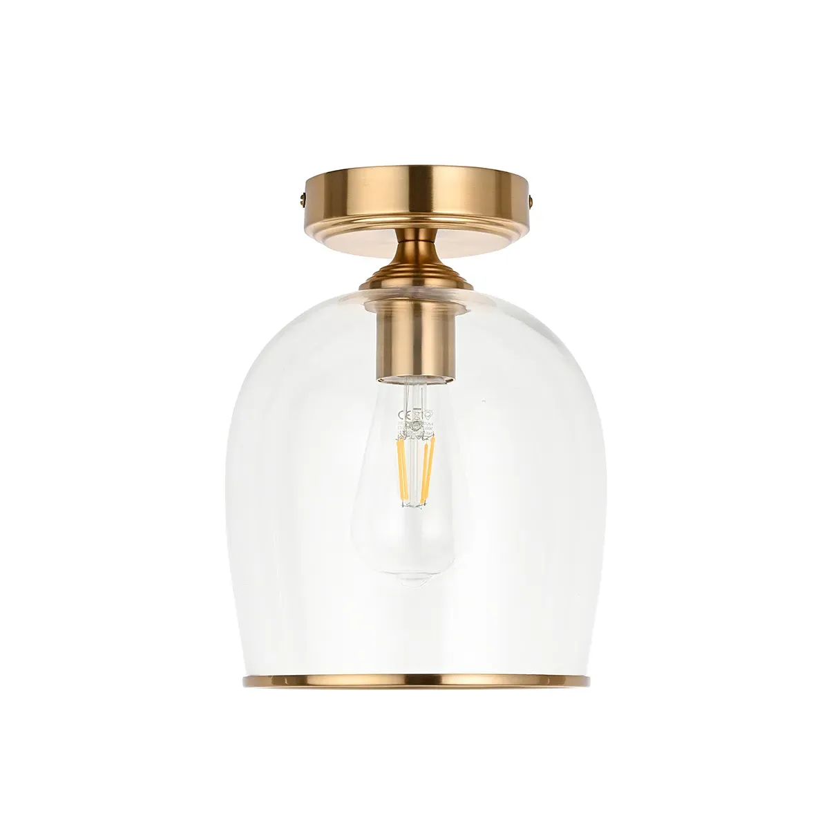 Crocus Flush Ceiling Light - Brass, Glass product