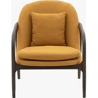 Curved Armchair with Wood Frame - Ochre, Fabric alternate view