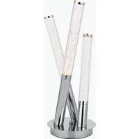 Cylindrical Table Lamp with LED - Clear, Chrome alternate view