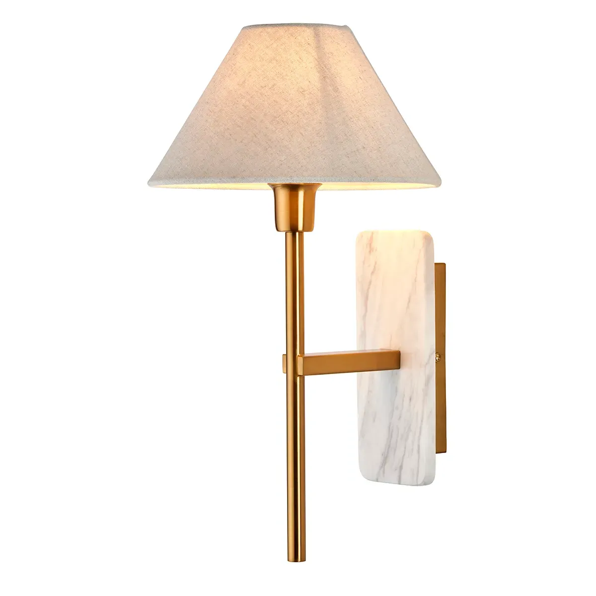 Danica Wall Light - White Marble, Brass product
