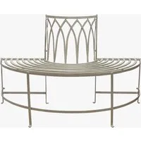 Demi Lune Outdoor Bench - White, Metal alternate view