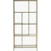 Display Unit with Glass Shelves - Champagne, Metal alternate view