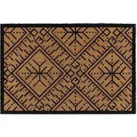 Doormat with Pattern - Black, Natural Coir alternate view
