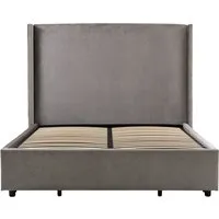 Dreamer King Size Ottoman Bed - Silver, Velour alternate view